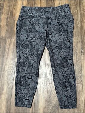 New Livi Active Lane Bryant Ankle Leggings High Waist Black Gray 18/20 NWOT
